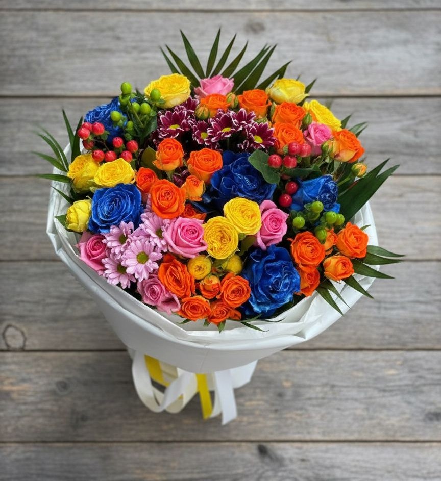 Букет цветов из: Розы и Хризантемы в Николо-Урюпино