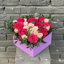 Цветочная композиция из Розы в коробке в Николо-Урюпино