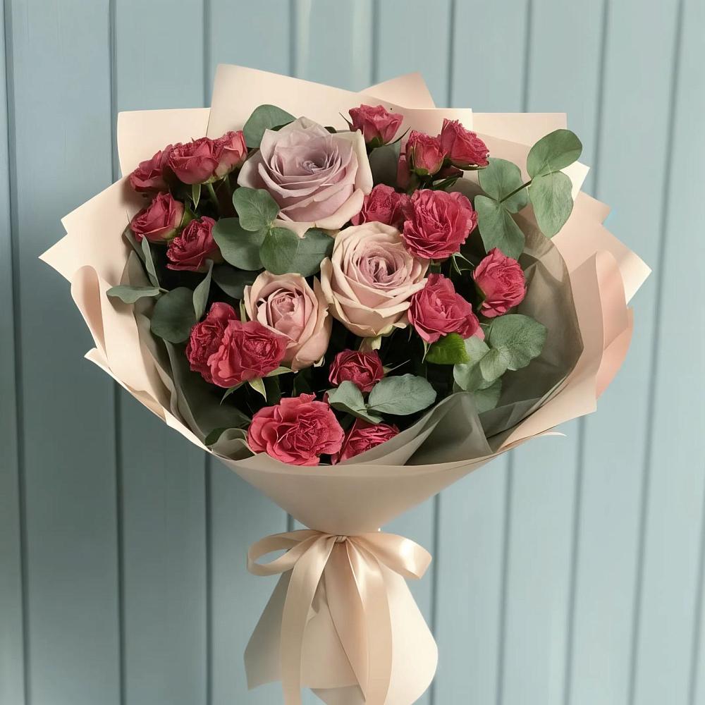 Букет цветов из: Гвоздики и Розы в Николо-Урюпино