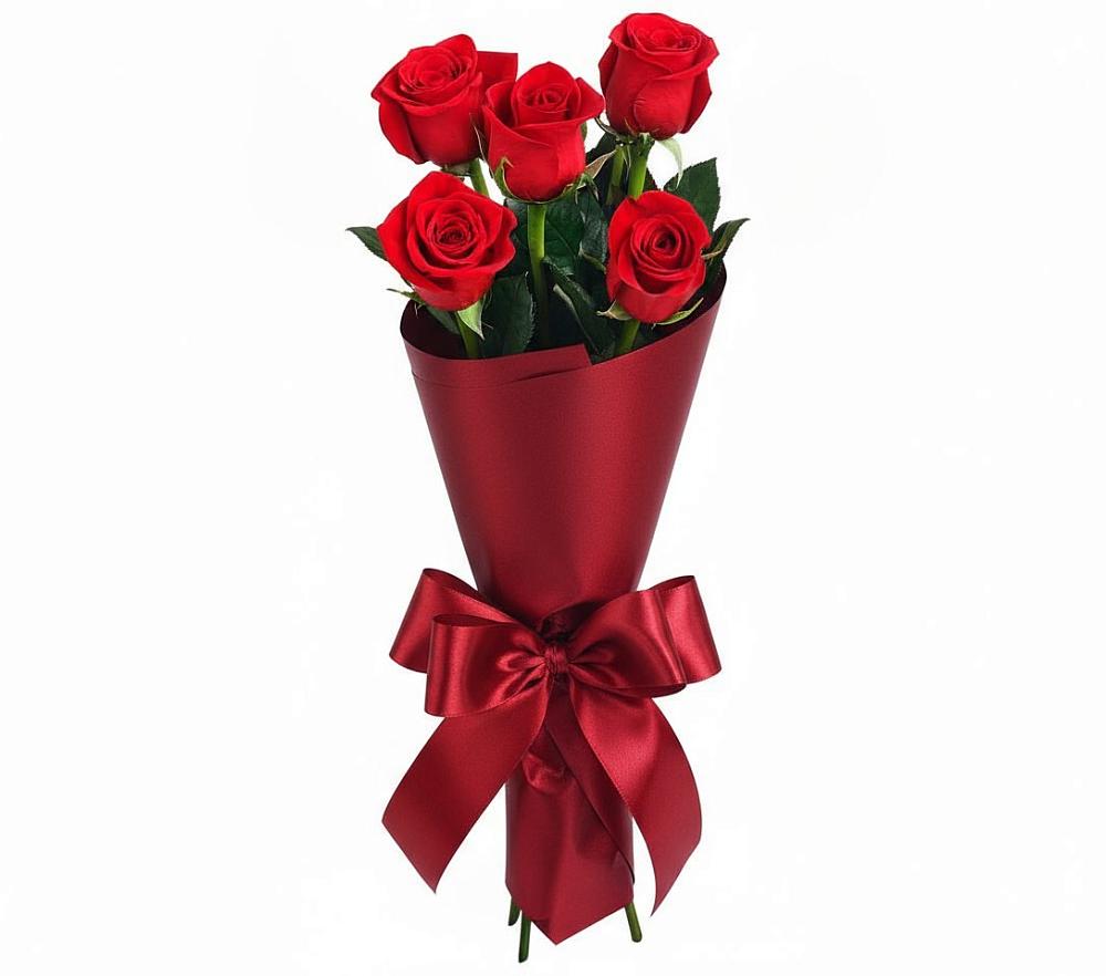 Букет 5 Красных роз Эдлесс Лав в Николо-Урюпино