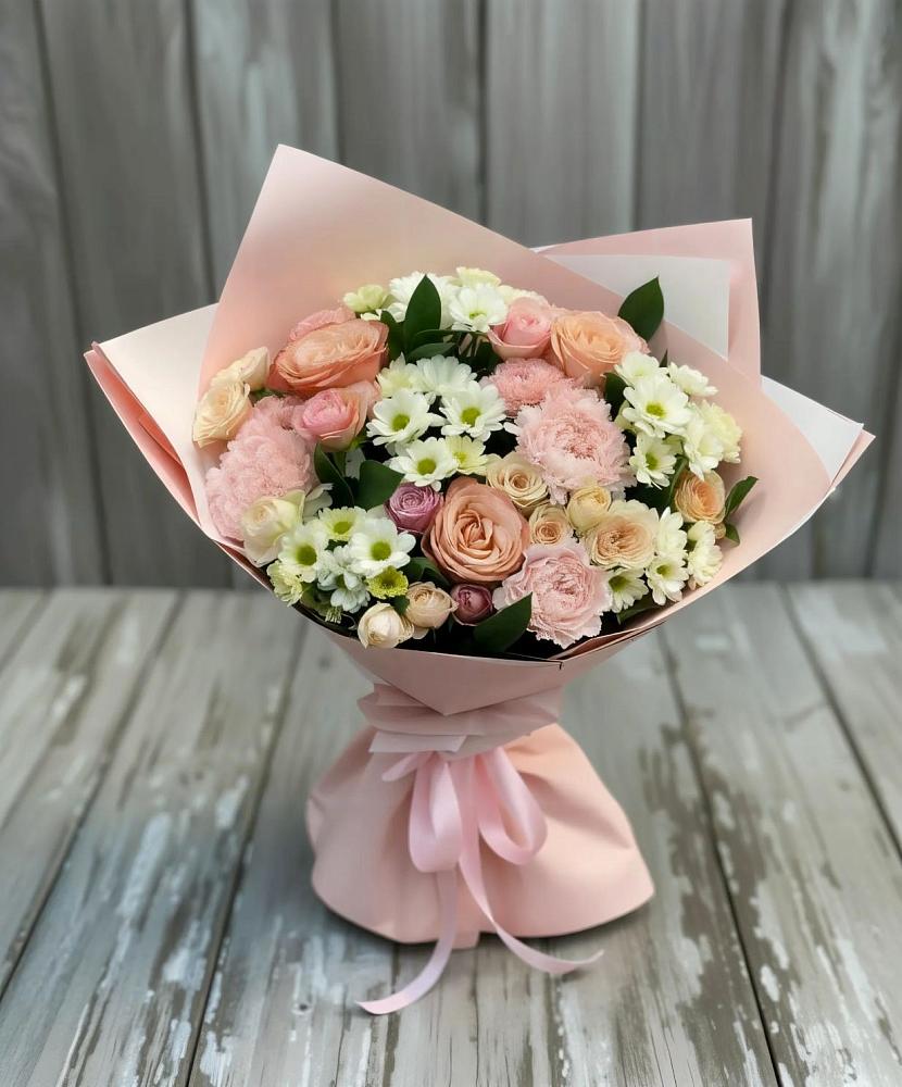 Букет цветов из: Гвоздики, Розы и Хризантемы в Николо-Урюпино