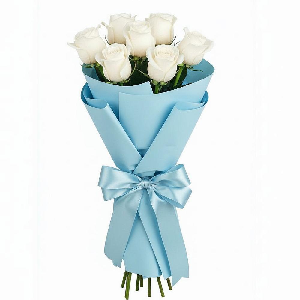 Букет 7 белых роз Проуд в Николо-Урюпино