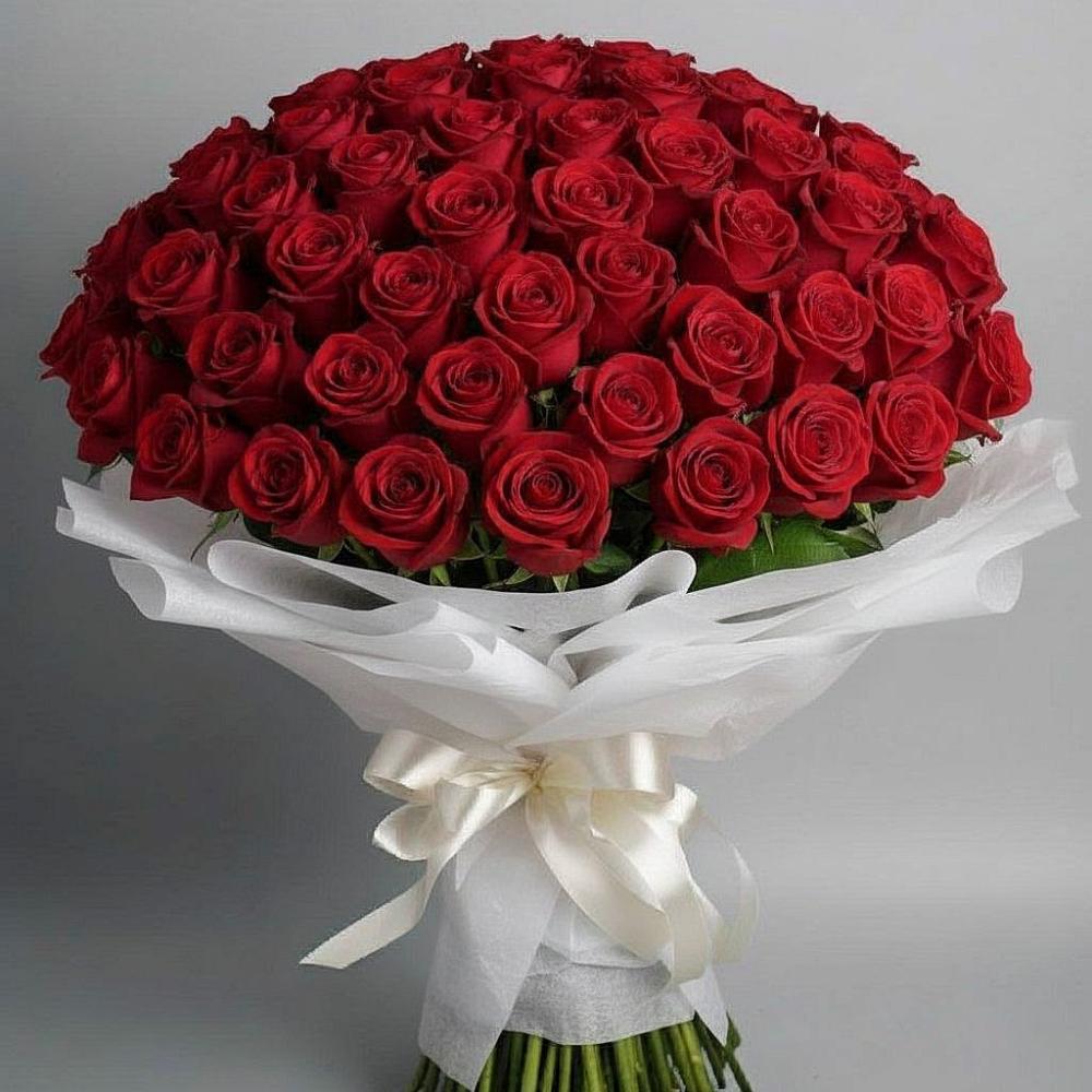 Букет 101 Красная роза Блэк Мэджик в Николо-Урюпино