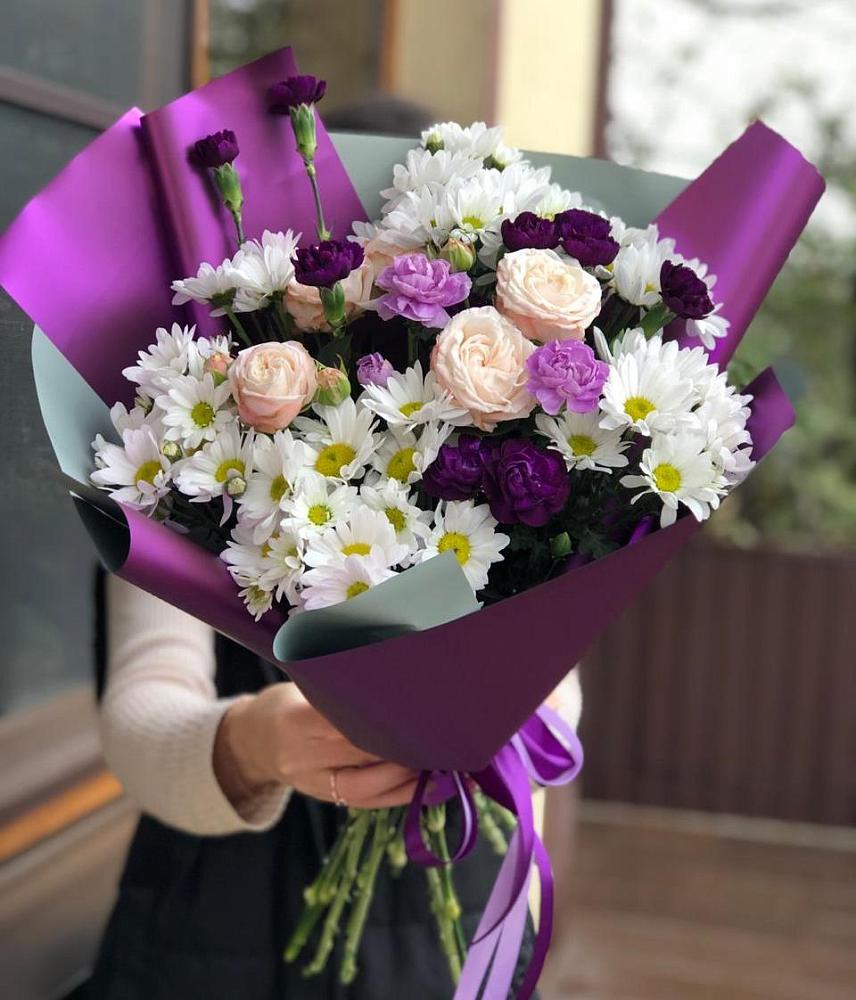 Букет цветов из: Хризантемы, Гвоздики и Розы в Николо-Урюпино