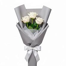 Букет 3 белые розы в Николо-Урюпино