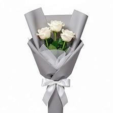 Букет 3 белые розы в Николо-Урюпино