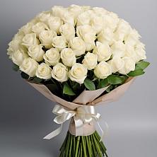 Букет 101 беля роза Белоснежка в Николо-Урюпино