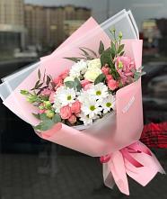 Букет цветов из:  Розы, Лизиантусы и Хризантемы в Николо-Урюпино