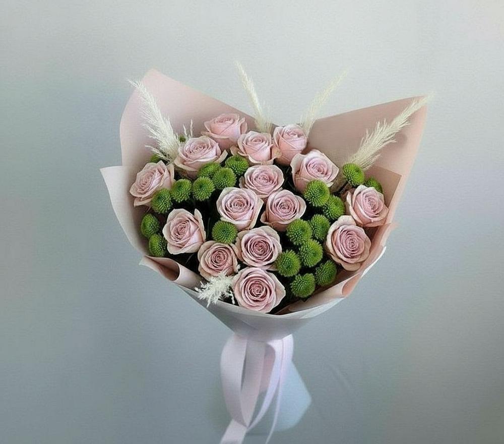 Букет цветов из: Розы и Хризантемы в Николо-Урюпино