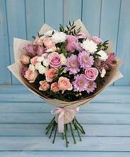 Букет цветов из:  Хризантемы, Розы и Альстромерии в Николо-Урюпино