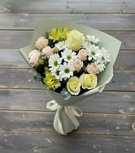 Букет цветов из:  Альстромерии, Розы и Хризантемы в Николо-Урюпино