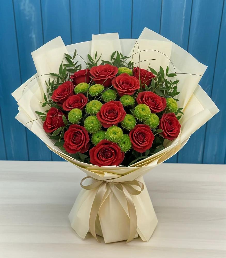 Букет цветов из: Розы и Хризантемы в Николо-Урюпино