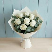 Букет Белые розы в Эвкалипте в Николо-Урюпино